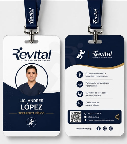 Gafete de identificacion Personalizado Clasico (NO NFC) + Cordon